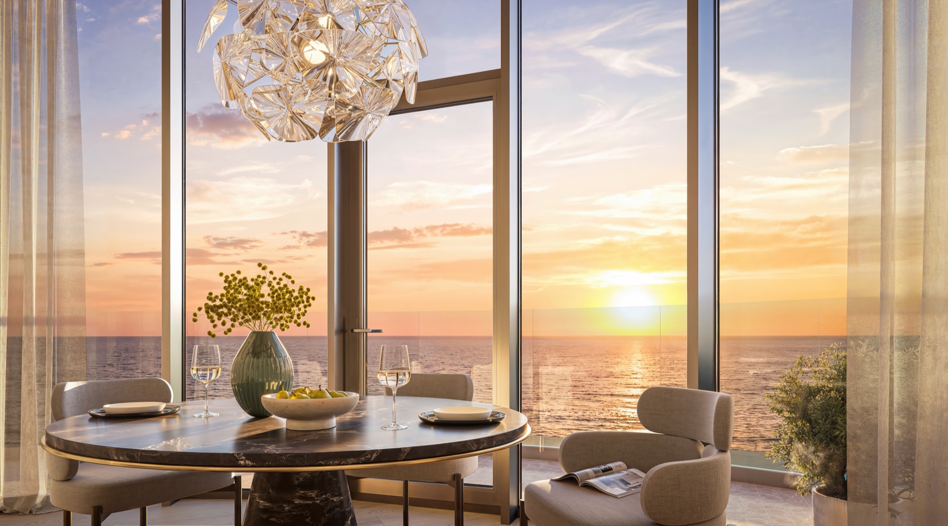 Living room with sea view